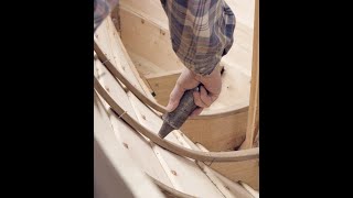 Soaking ribs  clinker built life boat