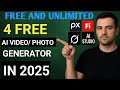Top 4 Free & Unlimited AI Video Generators (Text to Video + Image to Video) | 2025 Ultimate Guide