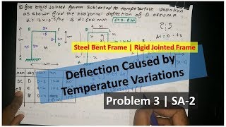 Problem 3 Deflection Caused by Temperature Variations in Steel Bent Frame | Rigid Jointed Frame