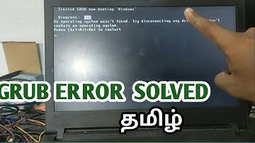 How to Fix Grub Error: No Such Partition. Entering Rescue Mode. Grub Rescue in tamil