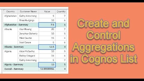 200 Aggregations in Cognos List