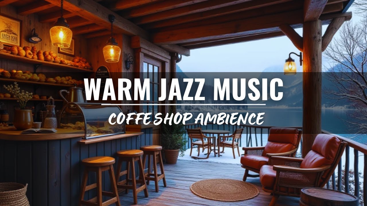 Cozy Winter Coffee Shop Ambience with Warm Jazz Music & Crackling ...