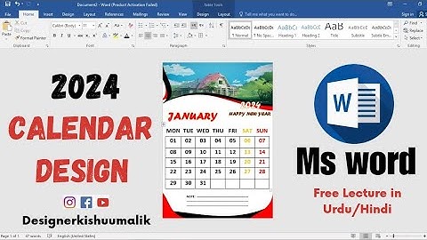 How to Make Calendar Design in 2024 Using Microsoft Word Hindi Tutorial || Ms Word Design