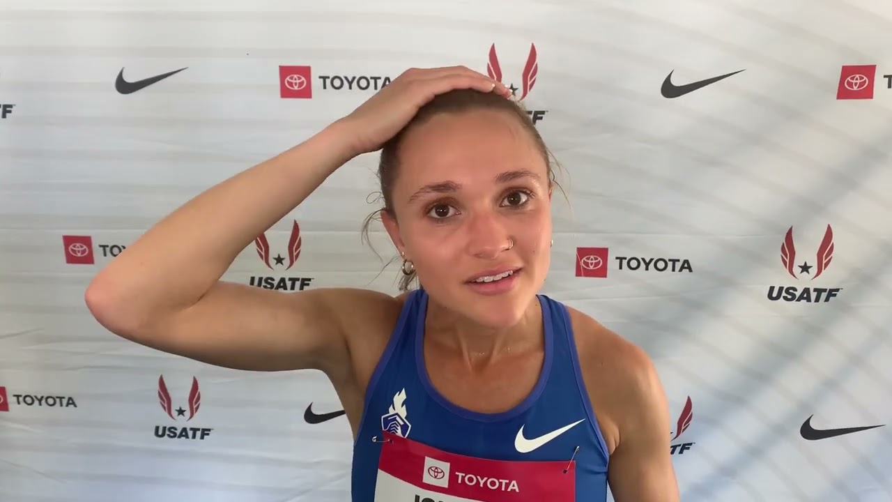 Sinclaire Johnson after 1500 prelim - YouTube