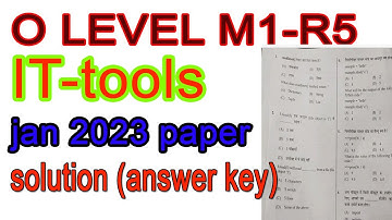 o level m1 r5 it tools  jan 2023 paper solution