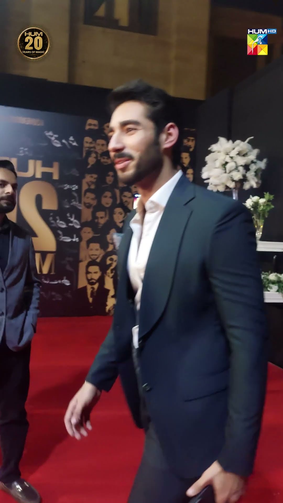 Ali Raza at the red carpet in celebration of 20 years of HUM TV magic.  #20YearsOfHUM