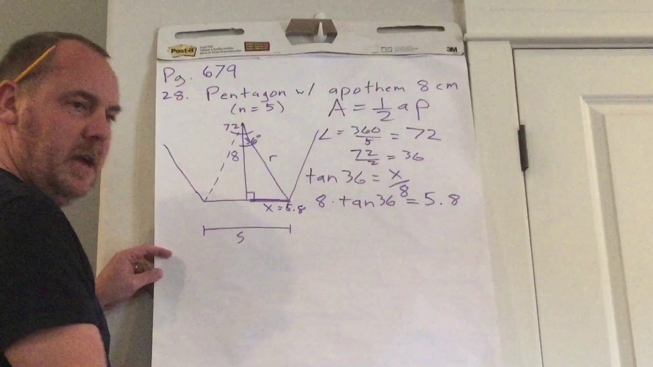 More area of regular polygons with trig - YouTube