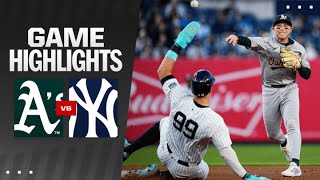 A's vs. Yankees Game Highlights (4\/25\/24) | MLB Highlights