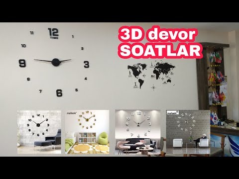 Video: Devor 3D-soati (36 Ta Rasm): Diametri Katta Korpussiz Alohida Raqamli O'z-o'zidan Yopishqoq Soatlar Va Devordagi Boshqa Modellar