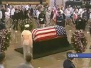 Public viewing of President Ronald Reagan Lying in State in the Rotunda of the United States Capitol Building in Washington, DC on June 11, 2008.