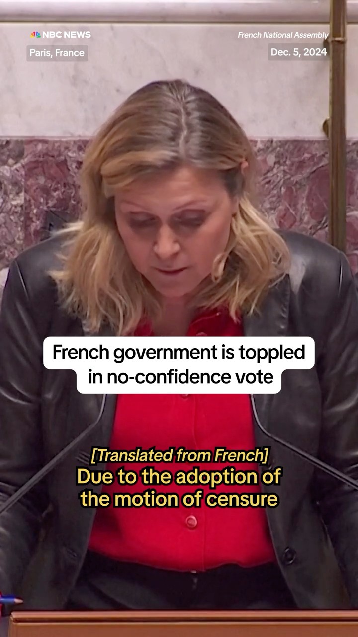 French government is toppled in no-confidence vote