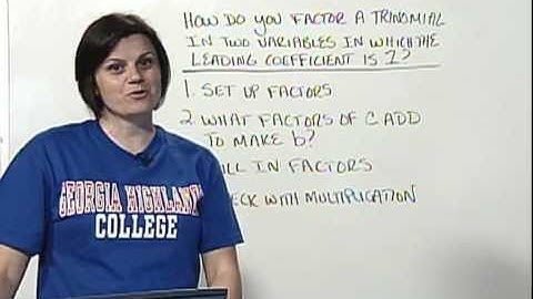 Math 0097 & 0099 Tutorial 11 - Factoring a trinomial in two variables whose leading coefficient is 1