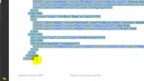 The Dynamic Form Tool in iControl WebStudio
