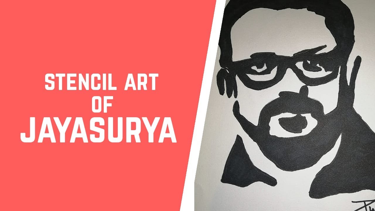 STENCIL ART OF JAYASURYA BY RIMAS VLOG YouTube