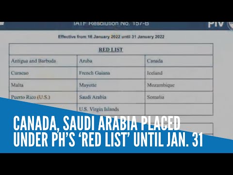 Canada, Saudi Arabia placed under PH’s ‘red list’ until Jan  31