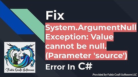 Fix Value cannot be null. (Parameter 