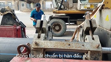 Thi công mối hàn tuyến đường ống cấp nước HDPE cho khu đô thị mới.