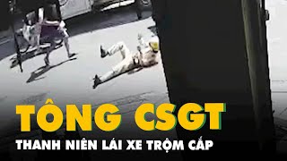 Nhóm thanh niên lái xe trộm cắp tông CSGT ở Huế