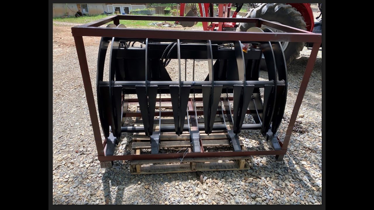 Getting the new grapple delivered using the Massey Ferguson with pallet ...