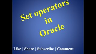Set operators in Oracle
