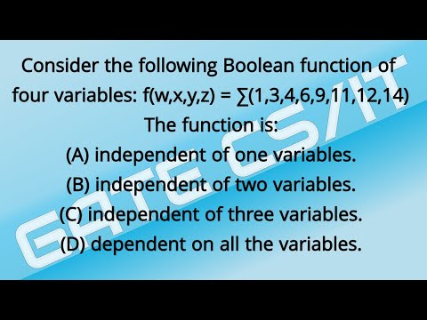 GATE CSE/IT DL2007: Consider the following Boolean function of four ...