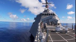 USS Gabrielle Giffords (LCS 10) launches Naval Strike Missile (2019) 🇺🇸