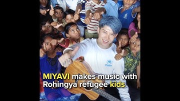 MIYAVI makes music with Rohingya refugee kids