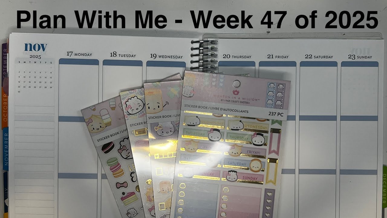 Планируйте вместе со мной — 47-я неделя 2025 года (Erin Condren Vertical LifePlanner и Wonton in ...