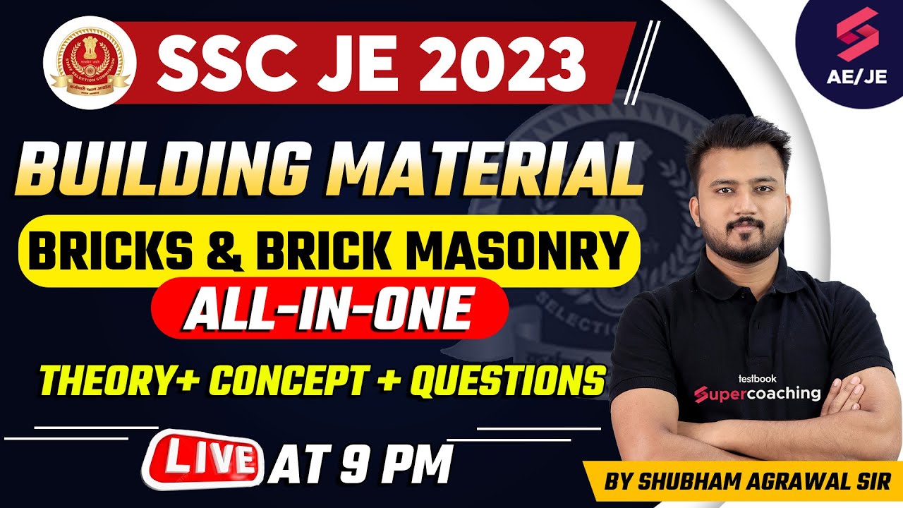 SSC JE Civil Engineering 2023 | Building Material Bricks & Brick Masonry | By Shubham Agrawal Sir