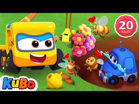 Crane Outsmarts Bees 🐝 | Clever Construction Trucks Fun Story | Kids Cartoons | LEFUN Kids TV