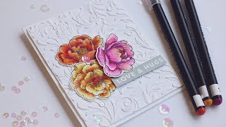 Arteza Marker Coloring and Tim Holtz 3D Folder - Simons June Card Kit