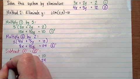 Solving systems with elimination (no like coefficients) Part 2 of 2