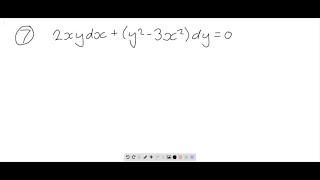 In Problems 7-12, solve the equation. (2 x y) d x+(y^2-3 x^2) d y=0