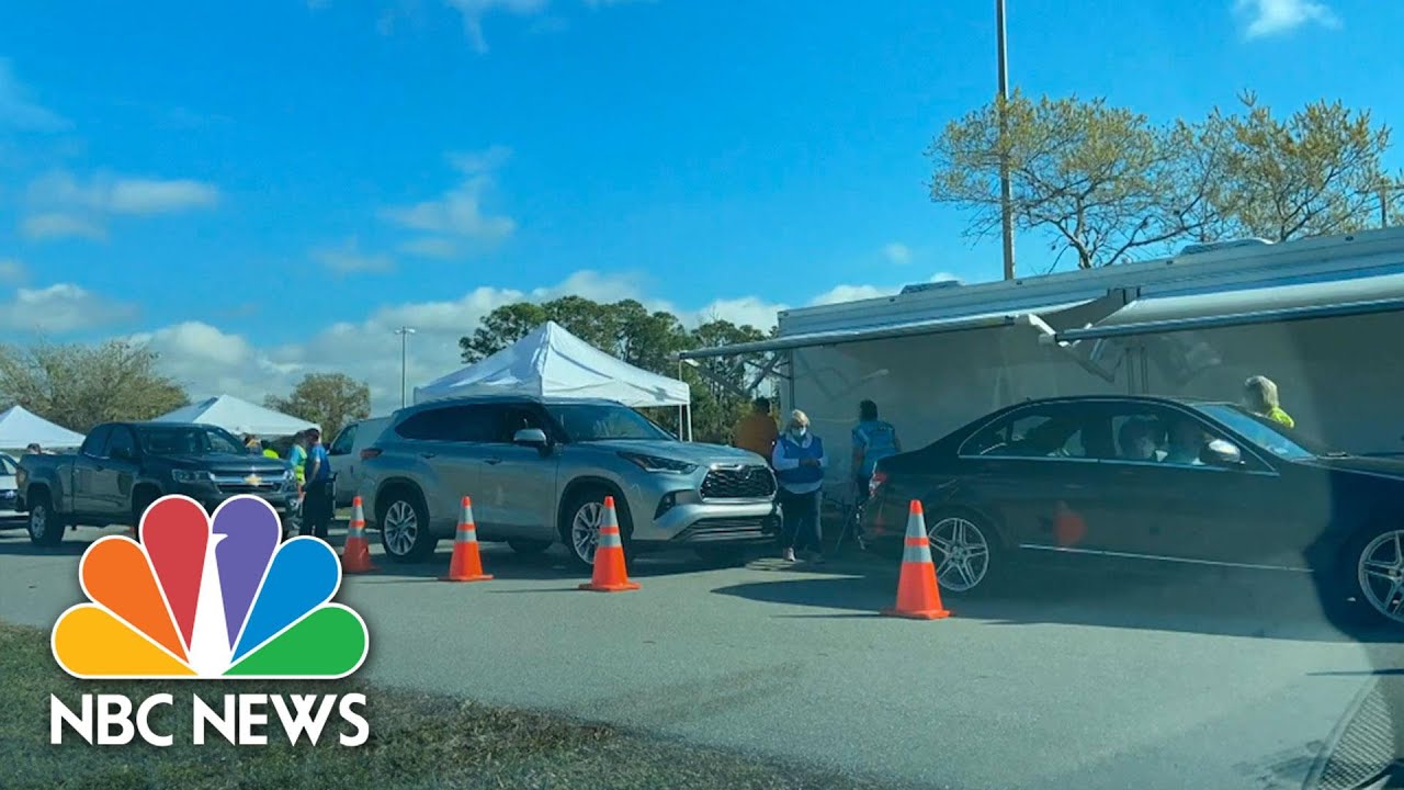 Time-Lapse Video Shows Busy Scene At Florida Vaccine Distribution Center | NBC News NOW