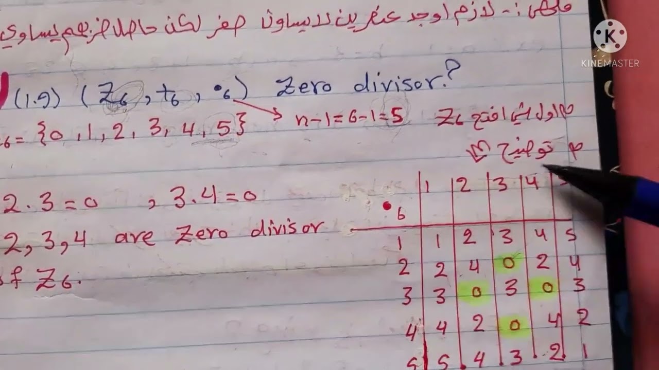 4جبر الحلقات(القاسم الصفري؛ الساحة التكاملية)