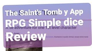 Review de Saint's Tomb y App RPG Simple Dice en Español screenshot 1