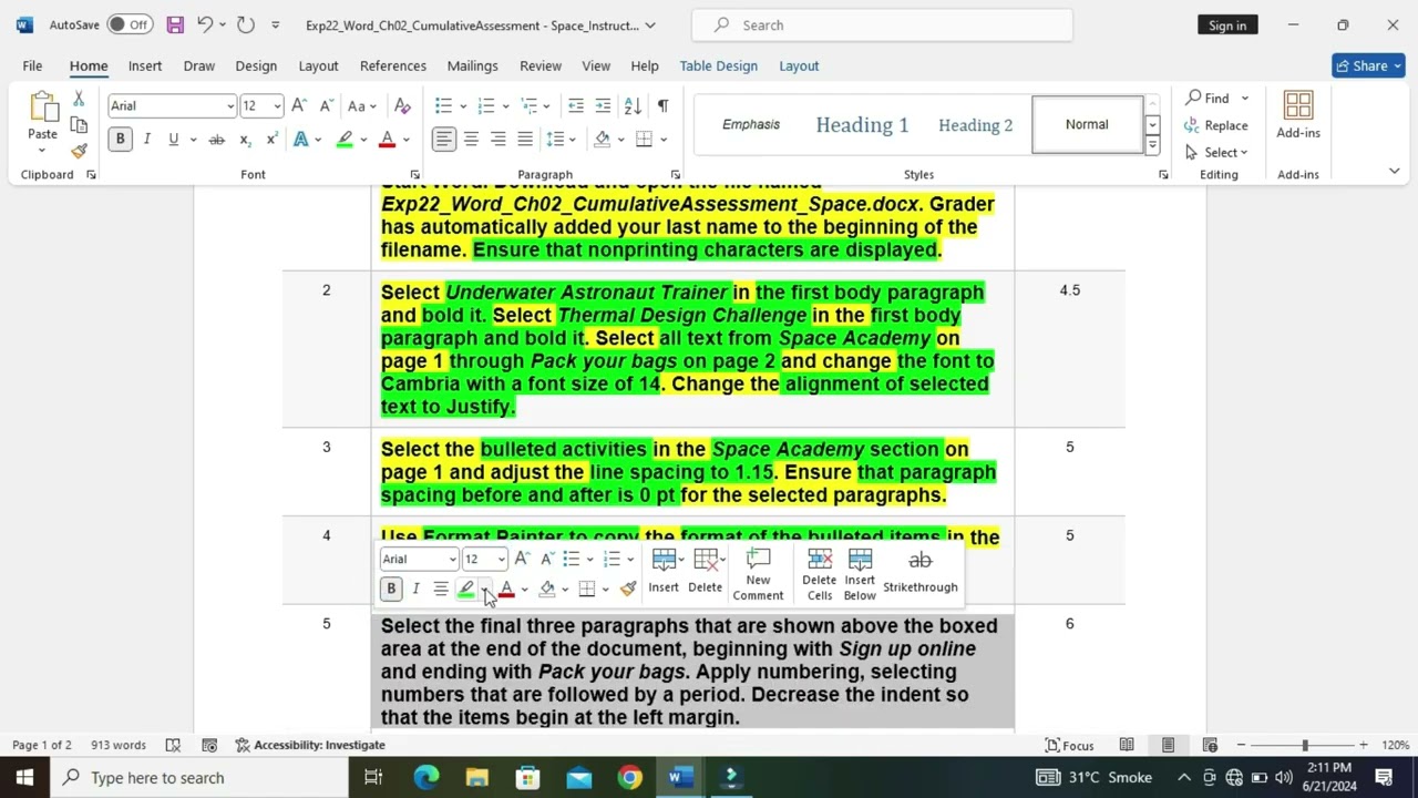 Exp22_Word_Ch02_CumulativeAssessment_Space | Exp22 Word Ch02 CumulativeAssessment Space