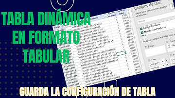 Tabla dinámica en formato tabular | EXCEL