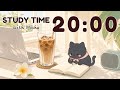 20 Minute Timer 🧊 Stay Focused with Mocha | Iced Coffee Study Lofi Timer