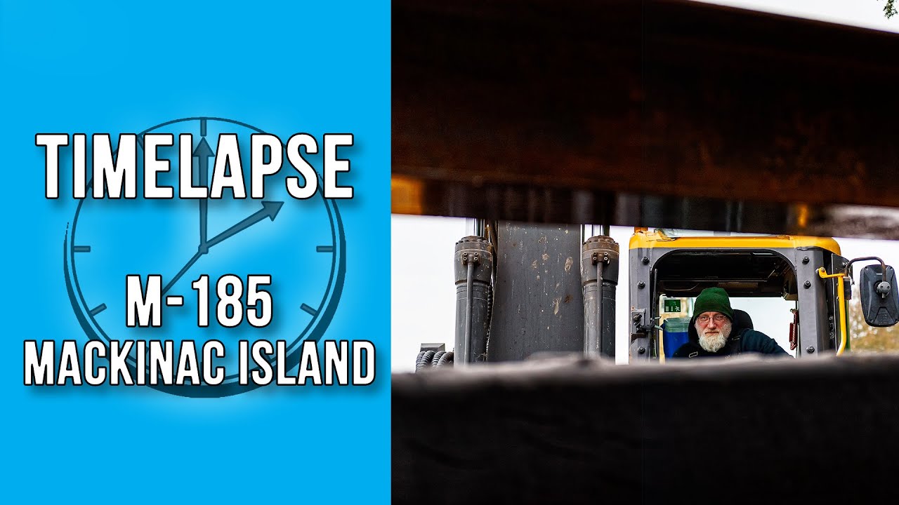 Winter Road Construction Timelapse Mackinac Island M185 YouTube
