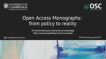 Open Access monographs: "Open research publishing in the humanities"