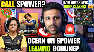 🚨Ocean on SpoweR Leaving GodL?🤔 Live Call📞 Team Aryan Drop Clash in EWC😱