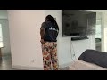 VIPWOLF Men's Vintage Floral Pants Relaxed Fit Drawstring Waist Streetwear Trousers with Pockets Rev