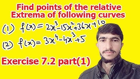Find relative extrema of the following curves(Bsc calculus exercise 7.2 part (1))