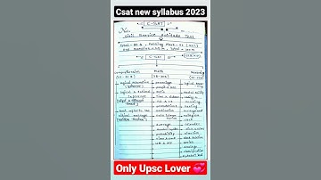 😱Upsc Csat new syllabus 2023 in hindi |How to prepare csat for upsc exam #shortvideo #csat