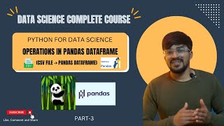 Operations in Pandas Dataframe | CSV data file | Part-4 |  Complete Pandas tutorial | Data Science