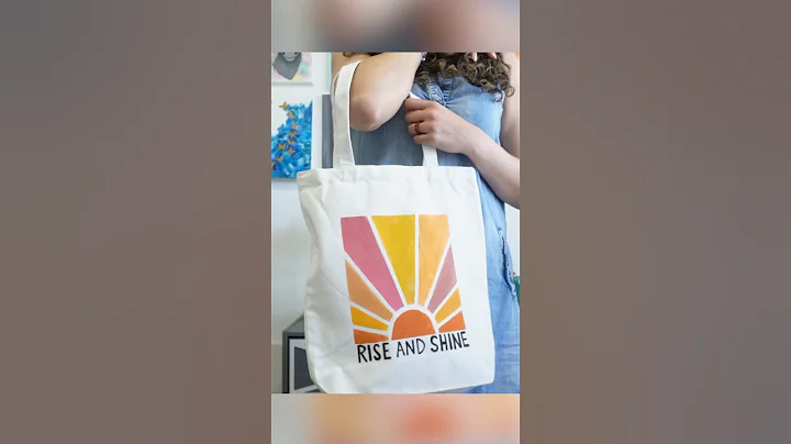 Easiest Tote Bag Painting Idea #totebag #totebagpainting #fabricpainting #easypainting #riseandshine