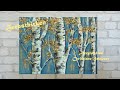 HERBSTBIRKEN Acrylmalerei auf Leinwand | Spachteltechnik | Christiane Schwarz | painting birch trees