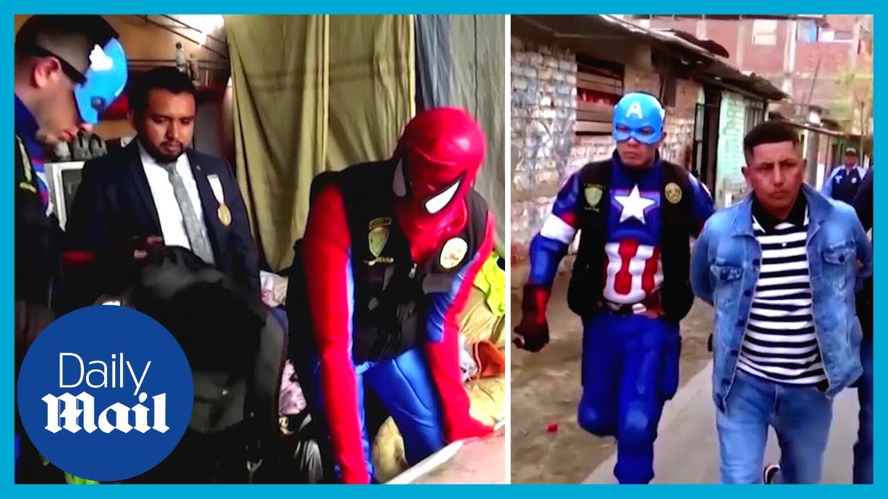 Police dressed as Marvel Avengers Superheroes bust drug ring in Peru