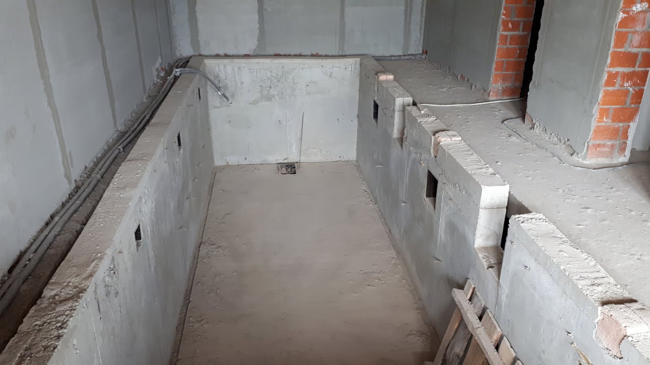 Чаша Бетонного Бассейна с Нишами под Оборудование - Сделать Своими Руками. Скиммерная чаша бассейна